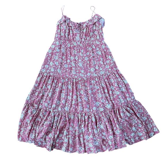 J.Crew Tiered maxi dress in tossed floral pink white sleeveless XXL - Picture 10 of 13